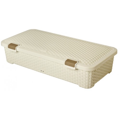 CURVER box úložný pod posteľ rattan, 80 x 40 x 19 cm, 42 l, krémový, 01704-885