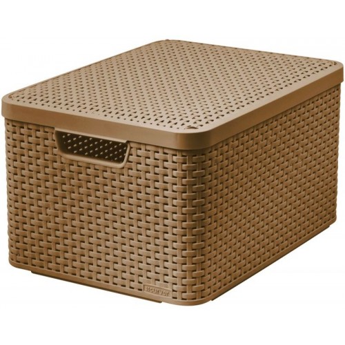 CURVER STYLE L úložný box s vekom 44,5 x 33 x 24,8 cm mocha 03619-213 CURVER STYLE L úložný box s vekom 44,5 x 33 x 24,8 cm mocha 03619-213