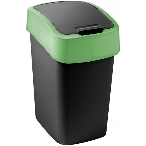 CURVER FLIP BIN 9L Odpadkový kôš 35 x 18,9 x 23,5 cm čierna/zelená 02170-847 CURVER FLIP BIN 9L Odpadkový kôš 35 x 18,9 x 23,5 cm čierna/zelená 02170-847