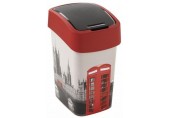 CURVER FLIP BIN LONDON 25L Odpadkový kôš 47 x 26 x 34 cm sivá/červená 02171-L11