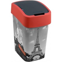 CURVER FLIP BIN PARIS 25L Odpadkový kôš 47 x 26 x 34 cm červená/sivá 02171-P67
