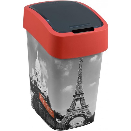 CURVER FLIP BIN PARIS 25L Odpadkový kôš 47 x 26 x 34 cm červená/sivá 02171-P67