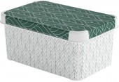 CURVER DECO STOCKHOLM S box úložný 29,5 x 19,5 x 13,5 cm zelené lístky 04710-Y89