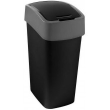 CURVER FLIP BIN 45L Odpadkový kôš 65,3 x 29,4 x 37,6 cm čierna/strieborná 02172-Y09
