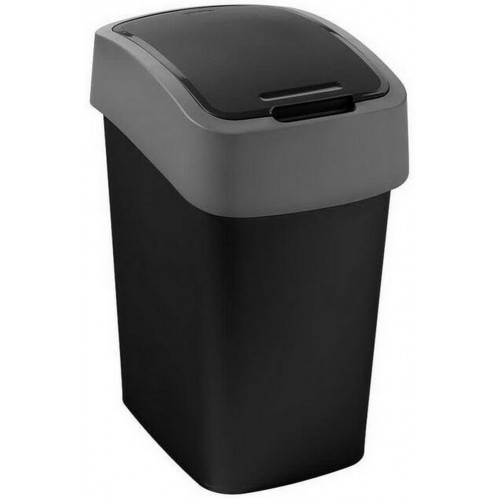 CURVER FLIP BIN 10L Odpadkový kôš 35 x 18,9 x 23,5 cm čierna/strieborná 02170-Y09