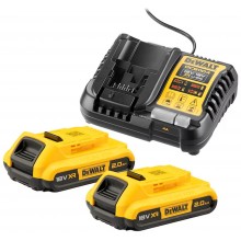 DeWALT XR 18 V Sada 2×2,0 Ah batérie + rýchlonabíjačka DCB1104D2-QW