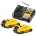 DEWALT XR 18 V Sada 2×2,0 Ah batérie + rýchlonabíjačka DCB1104D2-QW
