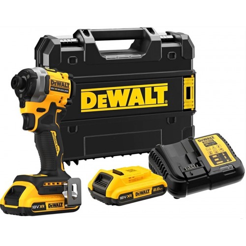 DeWALT DCF850D2T Aku rázový uťahovák 1/4" (205Nm/18V/2x2,0Ah) kufor Tstak