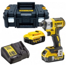 DeWALT DCF887P2 Aku rázový uťahovák 1/4" (205Nm/18V/2x5,0Ah) kufor Tstak