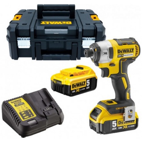 DeWALT DCF887P2 Aku rázový uťahovák 1/4" (205Nm/18V/2x5,0Ah) kufor Tstak