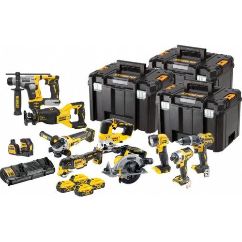 DeWALT DCK1012P4T Súprava bezuhlíkových zariadení 10ks (18V/4x5Ah + 3x Tsak) DeWALT DCK1012P4T Súprava bezuhlíkových zariadení 10ks (18V/4x5Ah + 3x Tsak)