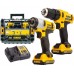 DeWALT DCK211D2T Combo sada vŕtačka / skrutkovač + rázový uťahovák (12V/2x2,0 Ah) Tsta