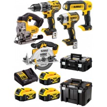 DeWALT DCK551P3T Aku sada náradia DCD796+DCF887+DCS391+DCS331+DCL050 (18V/3x5,0Ah)2xTstak