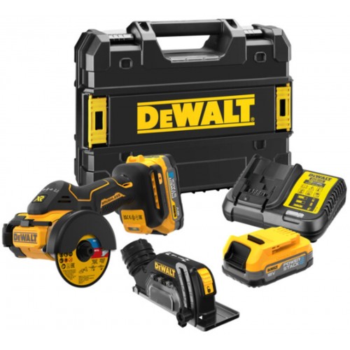 DeWALT DCS438E2T Aku univerzálna rezačka, kotúč 76 mm,18V (2x1,7Ah Powerstack) kufor Tstak