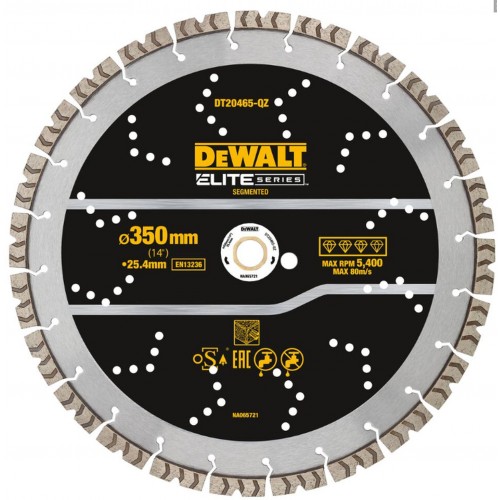 DeWALT DT20465 Segmentový diamantový kotúč 350×25,4 mm na rezanie armatúry