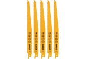 DeWALT DT2349 imetalové pílové listy na drevo s klincami a plasty, 228mm 5ks