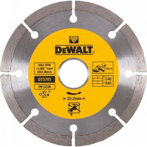 DeWALT DT3701 Diamantový kotúč na betón, tehly, 115x22,2mm DeWALT DT3701 Diamantový kotúč na betón, tehly, 115x22,2mm