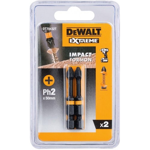 DeWALT DT70532T Súprava Extreme Impact Torsion bitov Ph2x50mm 2ks DeWALT DT70532T Súprava Extreme Impact Torsion bitov Ph2x50mm 2ks