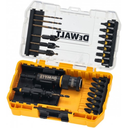 DeWALT DT70779T Súprava záhlbníkov, vodiacich vrtákov a bitov 22 ks