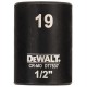 DeWALT DT7537 Nástrčná hlavica EXTREME IMPACT 1/2“ krátka, 19 mm
