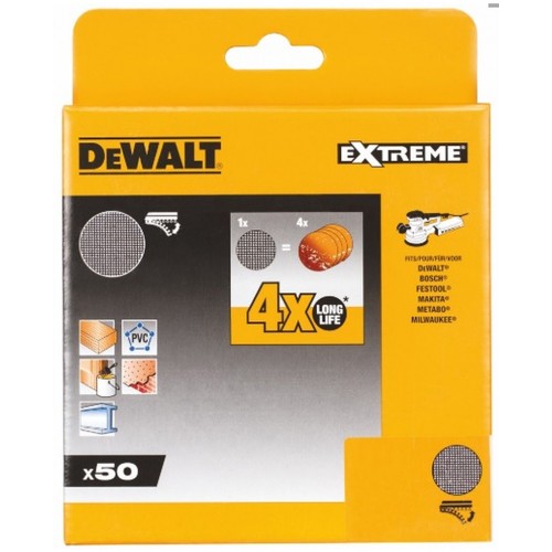 DeWALT Brúsna mriežka EXTREME P40 pre pre excentrické brúsky, 125 mm, 50 ks DTM8567