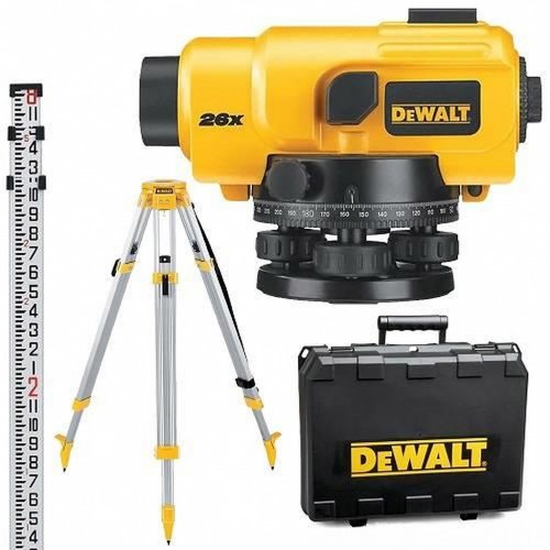DeWALT DW096PK Nivelačný optický prístroj 26x - sada, tyč, statív, kufor DeWALT DW096PK Nivelačný optický prístroj 26x - sada, tyč, statív, kufor