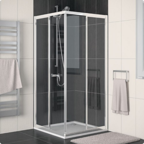 RONAL ECOAC ECO-Line rohový vstup - strana ľavá *, 100cm, elox / číre sklo ECOG10000107