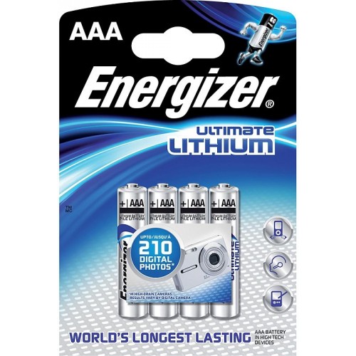 ENERGIZER Alkalické tužkové batérie Ultimate Lithium FR03 / 4 4xAAA 35035751 ENERGIZER Alkalické tužkové batérie Ultimate Lithium FR03 / 4 4xAAA 35035751