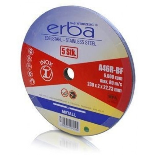 ERBA Rezný kotúč INOX - 5 ks - 230 x 1,8 x 22 mm ER-07210