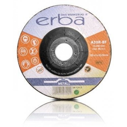 ERBA Rezný kotúč na kov - 10ks - 125 x 3,0 x 22,2 mm A30R-BF ER-07221 