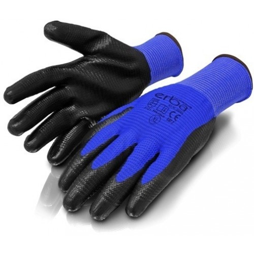 ERBA Pracovné rukavice XL polyesterové potiahnuté nitrilom ER-55069