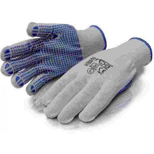 ERBA Pracovné rukavice M polyesterové s PVC nopmi ER-55083
