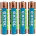 EXTOL Energy Alkalické tužkové batérie AAA 1,5 V, 4ks 42010