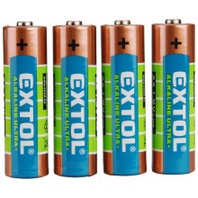 EXTOL Energy Alkalické tužkové batérie AA 1,5 V, 4ks 42011