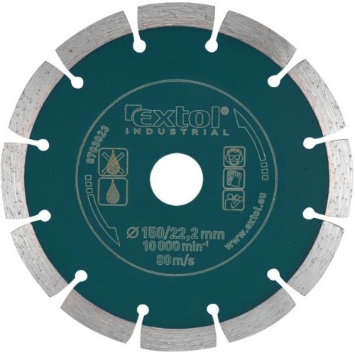 EXTOL INDUSTRIAL kotúč diamantový rezný - segmentový GRAB CUT - suché rezanie 115x22, 2mm,
