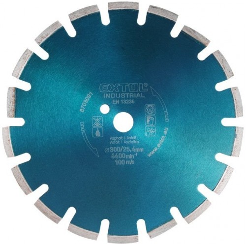 EXTOL INDUSTRIAL kotúč diamantový rezný - segmentový na ASFALT 350 x 25,4 mm 8703092
