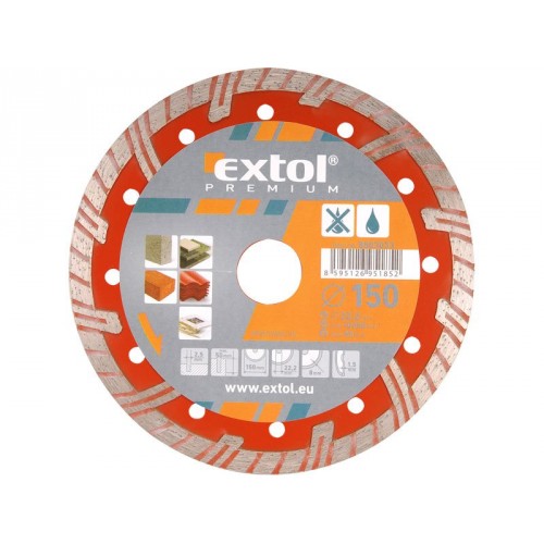 EXTOL PREMIUM kotúč diamantový rezný 150x22,2mm TURBO PLUS - suché i mokré rezanie 8803033 EXTOL PREMIUM kotúč diamantový rezný 150x22,2mm TURBO PLUS - suché i mokré rezanie 8803033