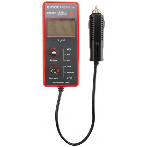 EXTOL PREMIUM tester autobatérie a alternátora, digitálny, 2 funkcie 8897310 EXTOL PREMIUM tester autobatérie a alternátora, digitálny, 2 funkcie 8897310