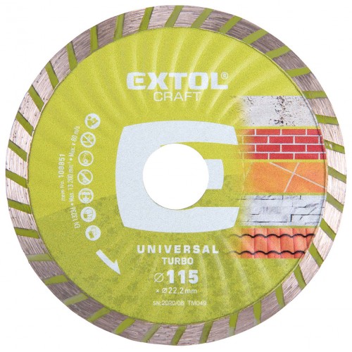 EXTOL CRAFT Kotúč rezný diamantový Turbo, 125x22,2mm, suché a mokré rezanie 108852 EXTOL CRAFT Kotúč rezný diamantový Turbo, 125x22,2mm, suché a mokré rezanie 108852