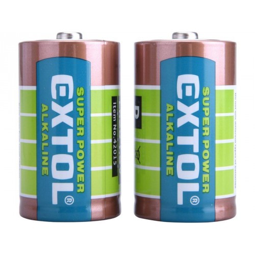 EXTOL ENERGY Alkalické batérie 1,5 D 2ks 42015
