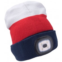 EXTOL LIGHT čiapka s čelovkou 45lm, nabíjací, USB, svetlo biela / červená / modrá 43450