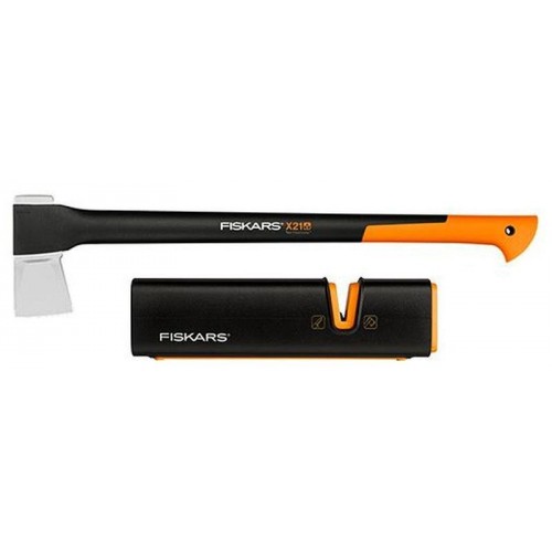 Fiskars Set sekera štiepacia X21 + ostřič Xsharp 1019333