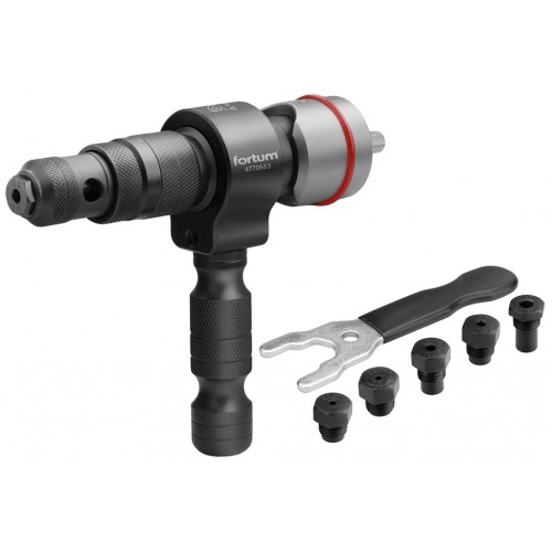 FORTUM nástavec nitovacie na vŕtačku T, pre trhacie nity 2,4-6,4mm, CrMoV 4770663