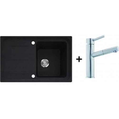 Franke SET G14 granitový drez IMG 611-78.071 onyx + drezová batéria FC 7986 Gaia