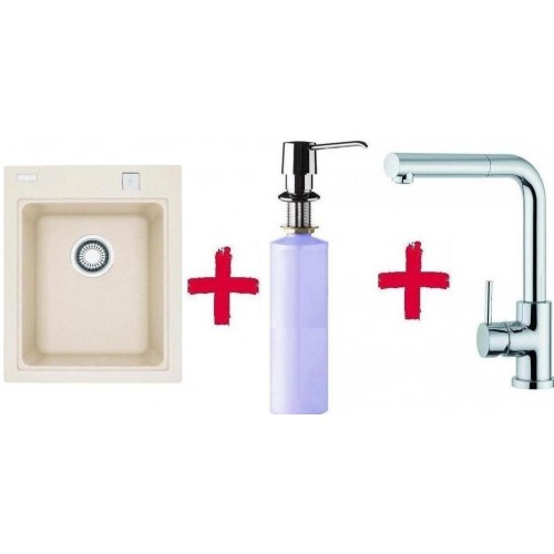 Franke SET G34 drez KSG 218.073 vanilka + drezová batéria FN 0147+dávkovač saponátu FD 300 Franke SET G34 drez KSG 218.073 vanilka + drezová batéria FN 0147+dávkovač saponátu FD 300