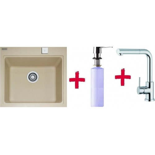 Franke SET G36 drez KSG 238.082 sahara + drezová batéria FN 0147 + dávkovač saponátu FD300