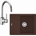 Franke SET G54 granitový drez BFG 611-62 tmavo hnedá + batéria FC 650 chróm 114.0323.814