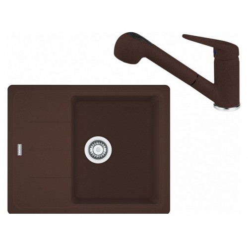 Franke SET G55 granitový drez BFG 611-62 tmavo hnedá + batéria FC 9547 tmavo hnedá Franke SET G55 granitový drez BFG 611-62 tmavo hnedá + batéria FC 9547 tmavo hnedá