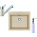 Franke SET G64 granitový drez KSG 238 sahara + batéria FC 7486 sahara + dávkovač FD 300