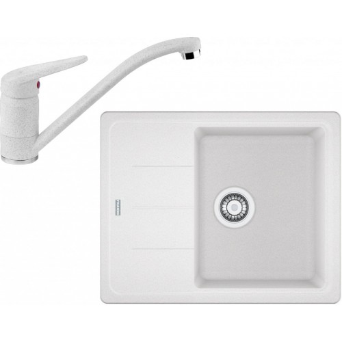 Franke SET G66 granitový drez BFG 611-62 biely ľad + batéria FC 9541 biela ľad 114.0365.14
